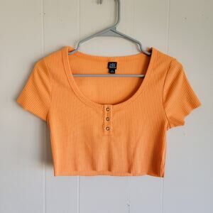 Wild Fable Short Sleeve Scoopneck Crop Top